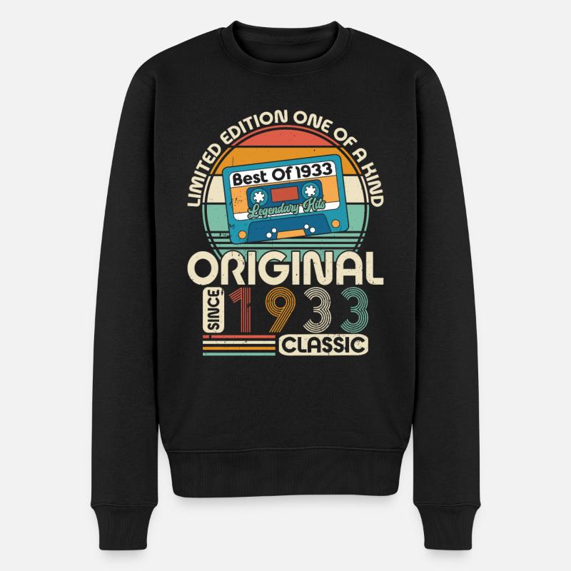 Millésime 1933 Anniversaire - Pull Premium bio Homme - noir