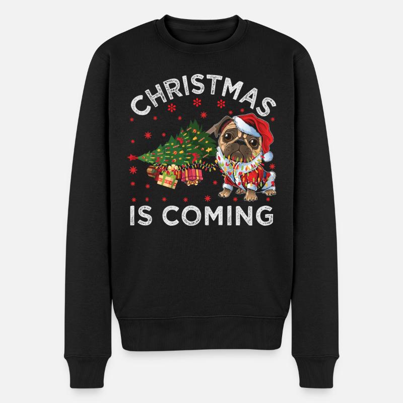 Noël arrive version chien - Pull Premium bio Homme - noir