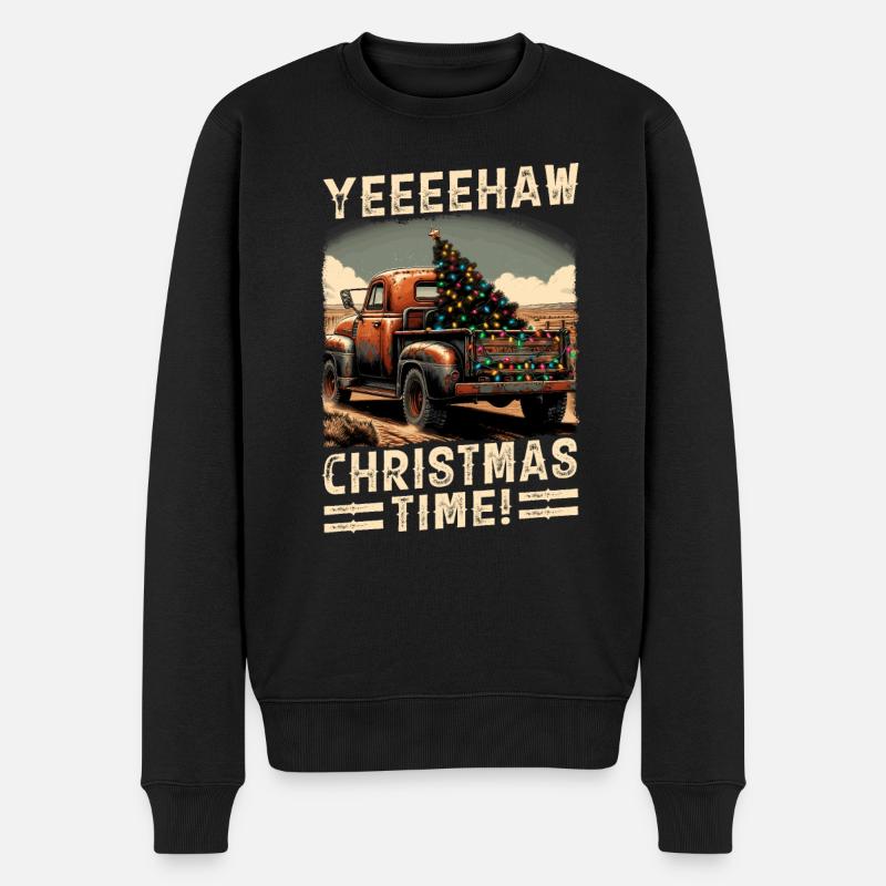 Yeehaw C’est Noël – Camionnette - Pull Premium bio Homme - noir