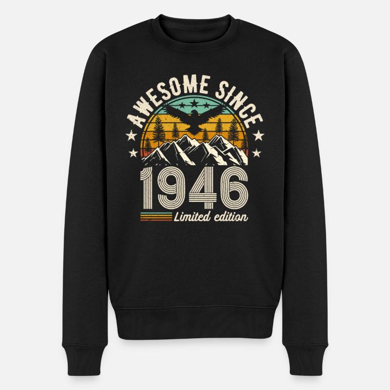 Millésime 1946 Anniversaire - Pull Premium bio Homme - noir