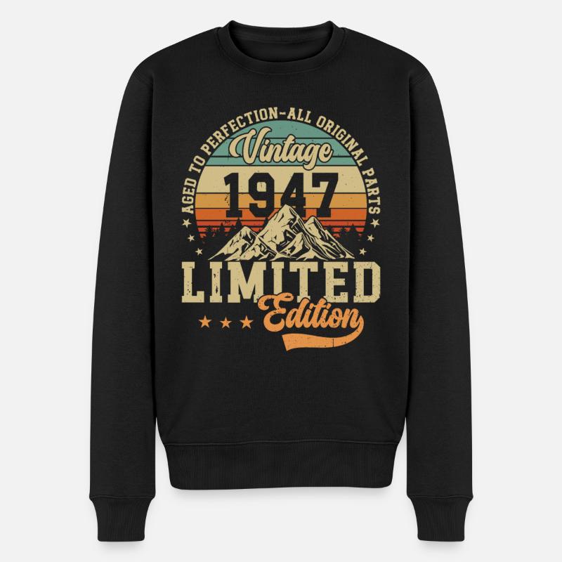 77e anniversaire Millésime 1947 - Pull Premium bio Homme - noir