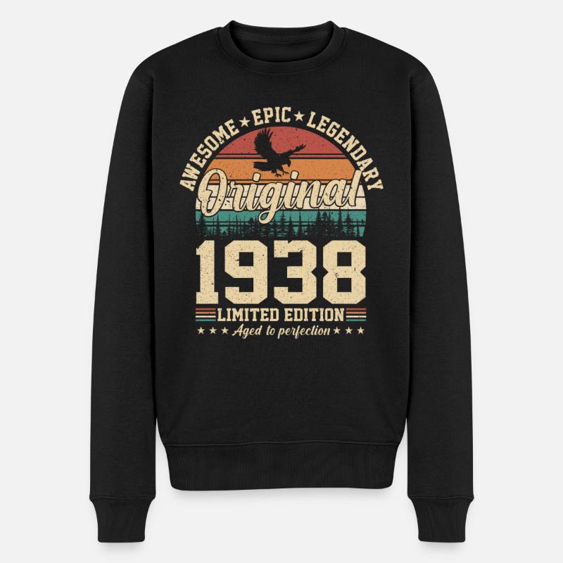 Millésime 1938 Anniversaire - Pull Premium bio Homme - noir
