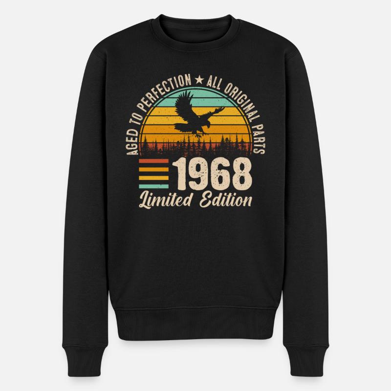 Vintage 1968 Geburtstag Retro - Männer Premium Bio Pullover - Schwarz