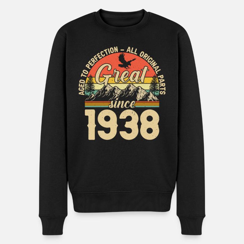 Anniversaire 86 ans 1938 - Pull Premium bio Homme - noir