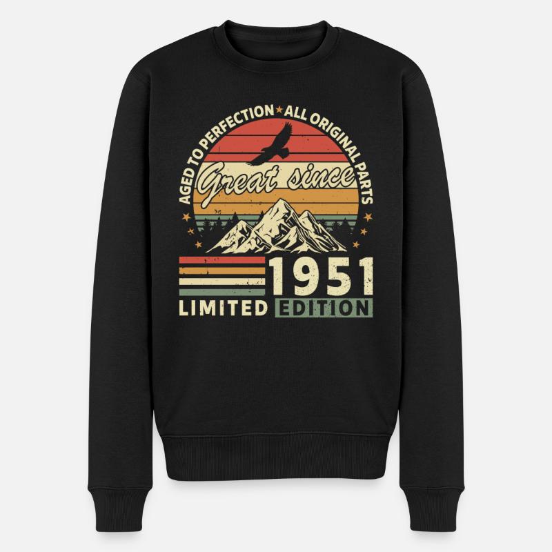 Millésime 1951 Anniversaire - Pull Premium bio Homme - noir