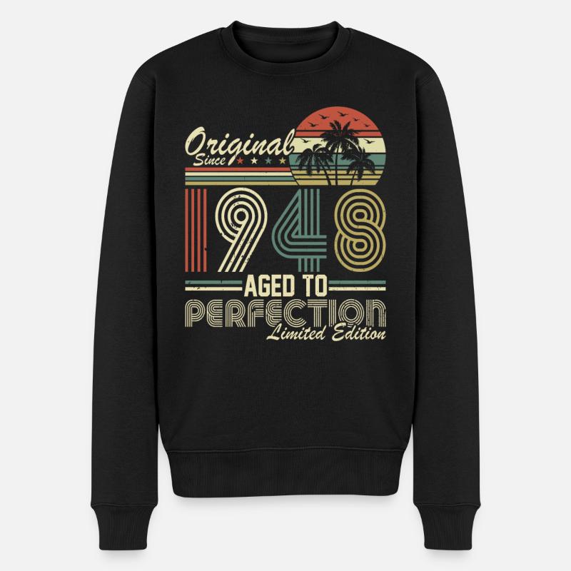 76e anniversaire Millésime 1948 - Pull Premium bio Homme - noir