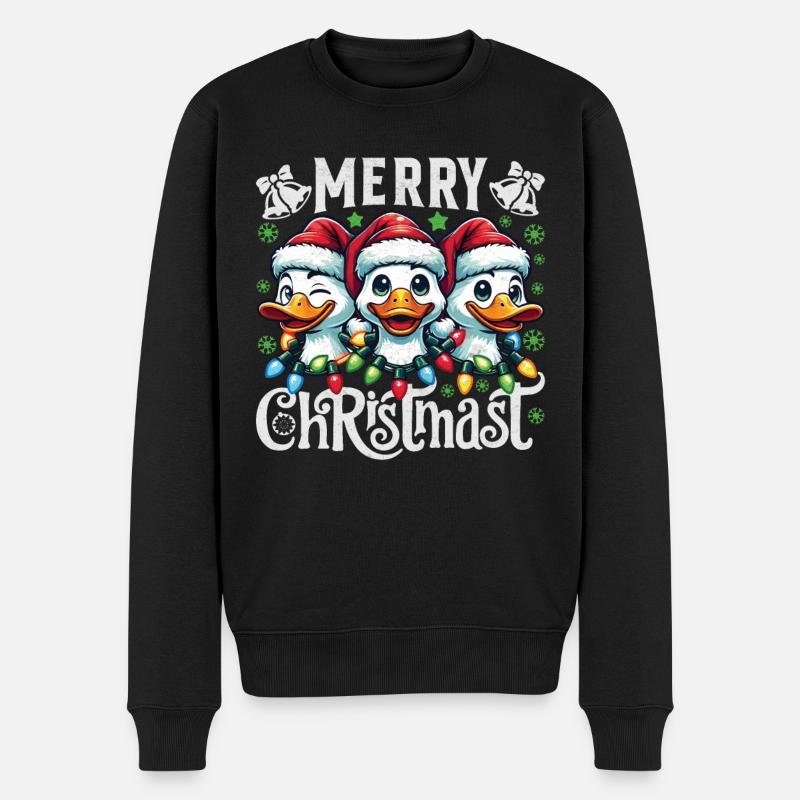 MERRY ChristMAST - Weihnachtsgans Festtagsessen - Männer Premium Bio Pullover - Schwarz