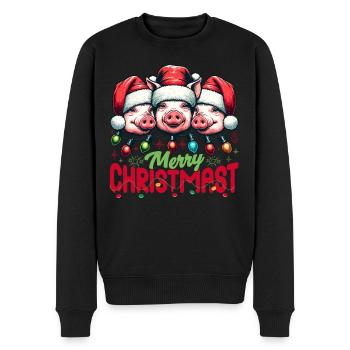 MERRY ChristMAST - Weihnachtsbraten Essen Mahlzeit - Männer Premium Bio Pullover - Schwarz - Vorne - Nico (187cm)