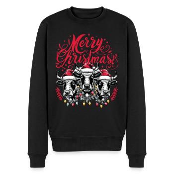 MERRY ChristMAST - Weihnachtsbraten Rinder Essen - Männer Premium Bio Pullover - Schwarz - Vorne - Nico (187cm)