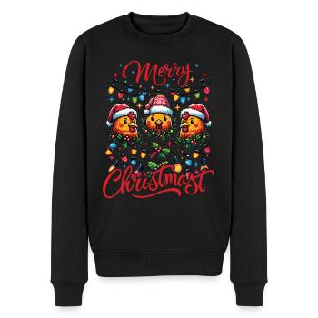 MERRY ChristMAST - Weihnachtsbraten Essen Mahlzeit - Männer Premium Bio Pullover - Schwarz - Vorne - Nico (187cm)