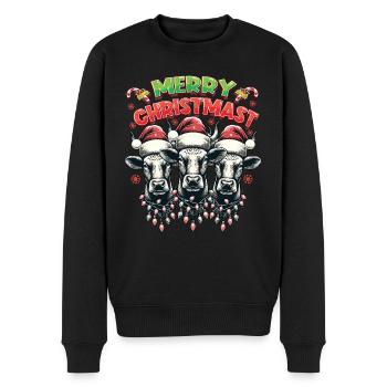 MERRY ChristMAST - Weihnachtsbraten Rinder Essen - Männer Premium Bio Pullover - Schwarz - Vorne - Nico (187cm)