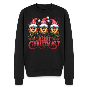 MERRY ChristMAST - Weihnachtsbraten Essen Mahlzeit - Männer Premium Bio Pullover - Schwarz - Vorne - Nico (187cm)