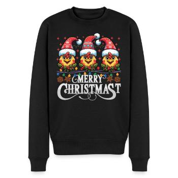 MERRY ChristMAST - Weihnachtsbraten Essen Mahlzeit - Männer Premium Bio Pullover - Schwarz - Vorne - Nico (187cm)