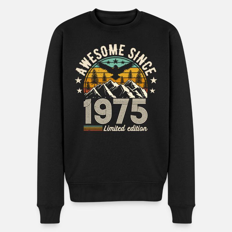 Anniversaire légendaire 1975 - Pull Premium bio Homme - noir