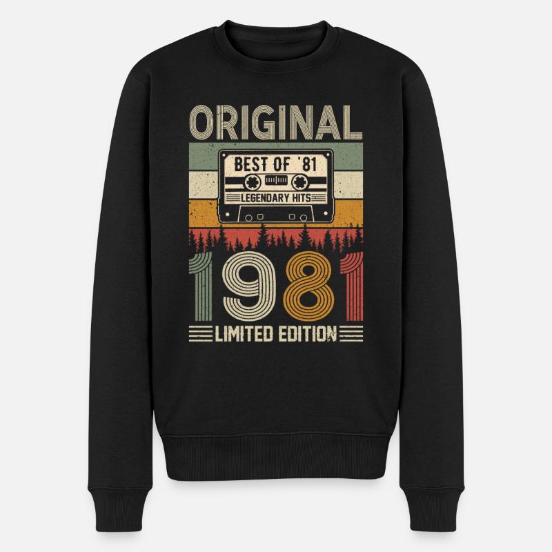 Millésime 1981 Anniversaire - Pull Premium bio Homme - noir