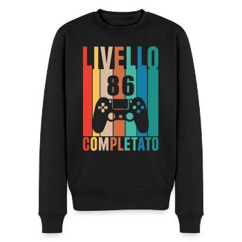 Level 86 Freigeschaltet 86 Geburtstag - Männer Premium Bio Pullover - Schwarz - Vorne - Nico (187cm)