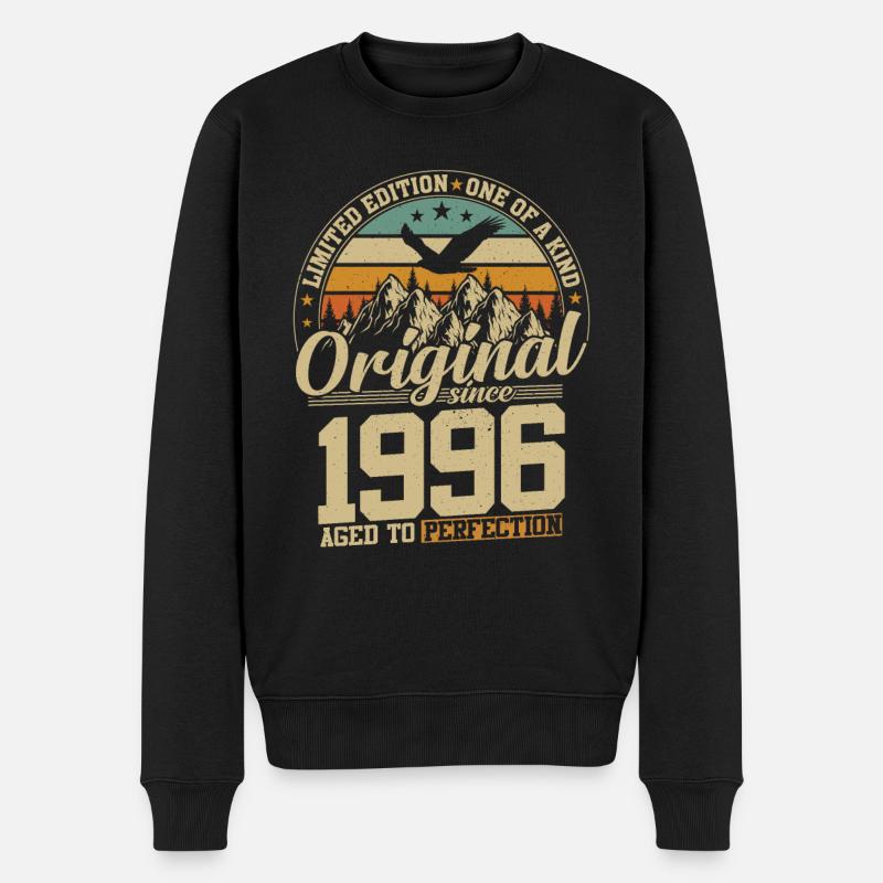 Zeitreise 1996 Jubiläum - Männer Premium Bio Pullover - Schwarz
