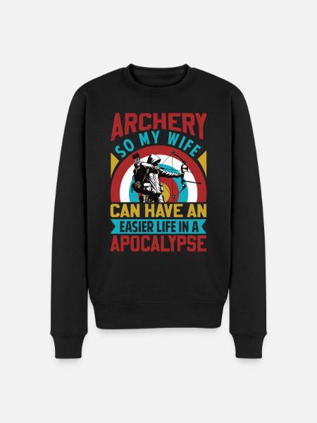 Funny Archery Saying - Apocalypse - Men's Premium Organic Jumper - black