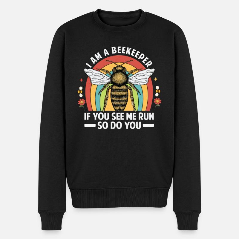 Dicton drôle d’apiculteur - Essaim d’abeilles - Pull Premium bio Homme - noir