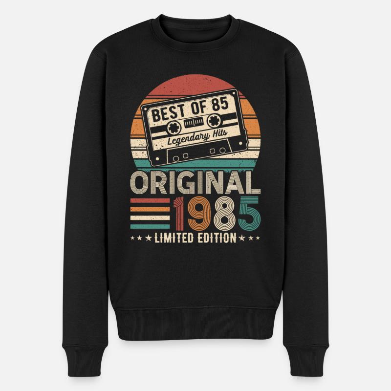 Legendär 1985 - Männer Premium Bio Pullover - Schwarz