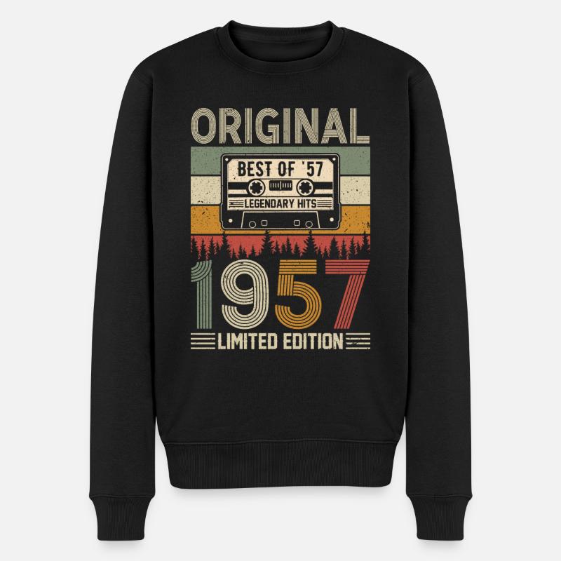Légendes nées en 1957 - Pull Premium bio Homme - noir