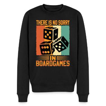 There Is No Sorry In Board Games - Men's Premium Organic Jumper - black - Front - Nico (187cm)