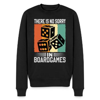 There Is No Sorry In Board Games - Men's Premium Organic Jumper - black - Front - Nico (187cm)