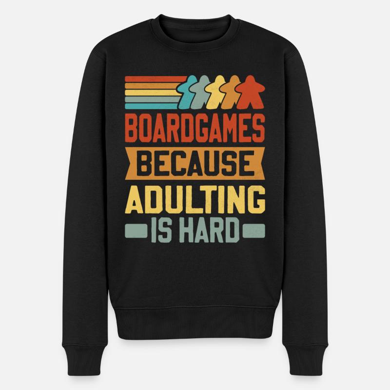 Brætspil - Fordi voksen er svært - Økologisk premium-sweatshirt til mænd - sort