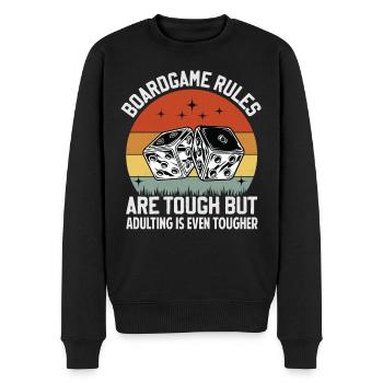 Board Game Rules - But Adulting Is Tougher - Men's Premium Organic Jumper - black - Front - Nico (187cm)