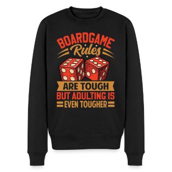 Board Game Rules - But Adulting Is Tougher - Men's Premium Organic Jumper - black - Front - Nico (187cm)