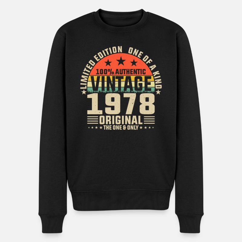 Classique 1978 anniversaire rétro Look - Pull Premium bio Homme - noir