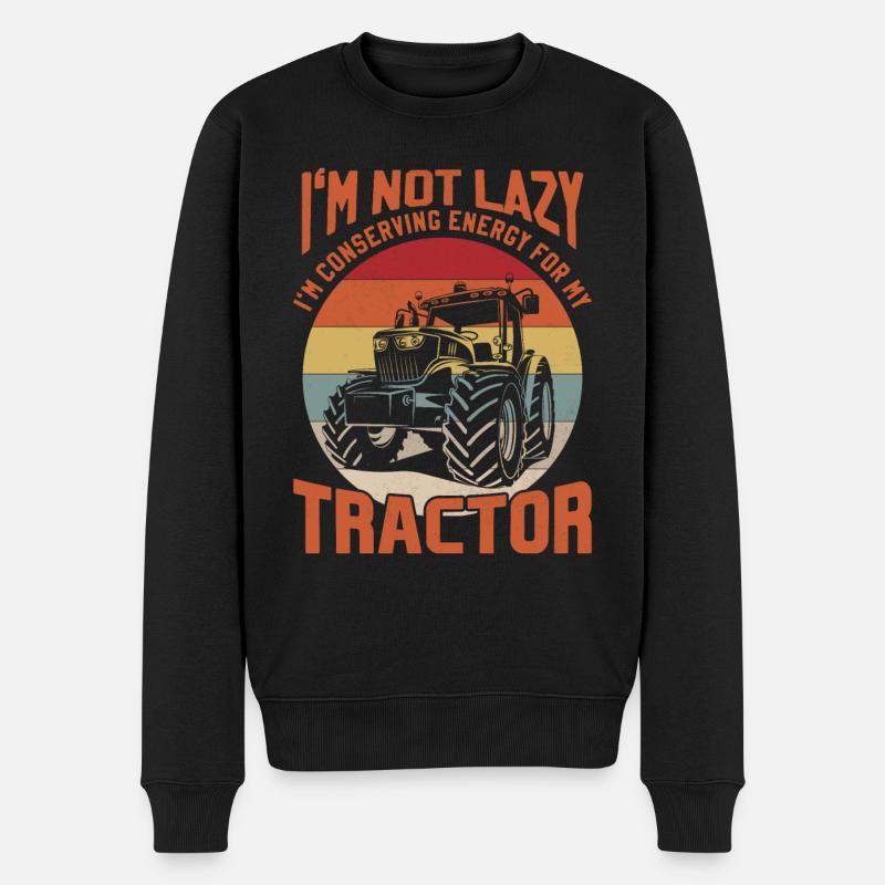 Conserving Energy For Tractor Agriculture Harvest - Männer Premium Bio Pullover - Schwarz