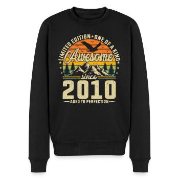 Vintage 2010 Birthday Celebration - Männer Premium Bio Pullover - Schwarz - Vorne - Nico (187cm)