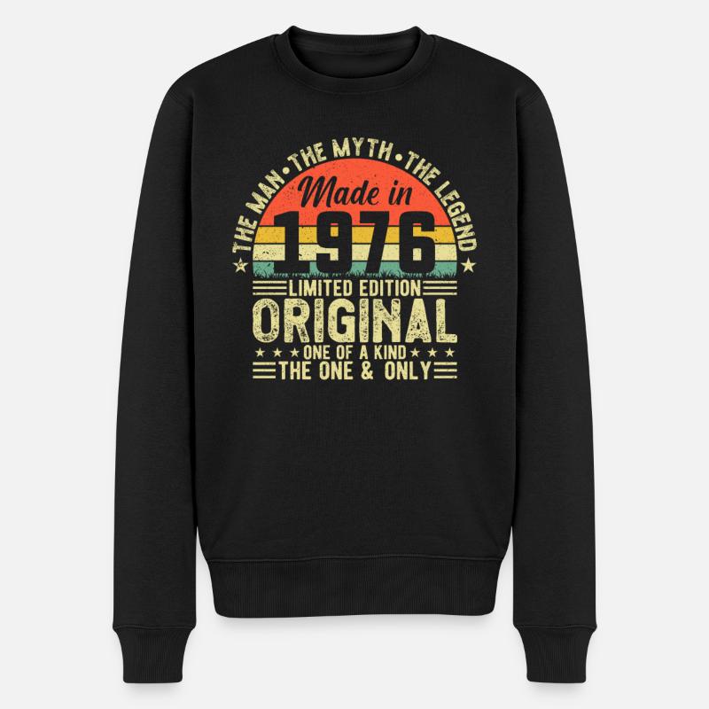 Legenden von 1976 - Männer Premium Bio Pullover - Schwarz