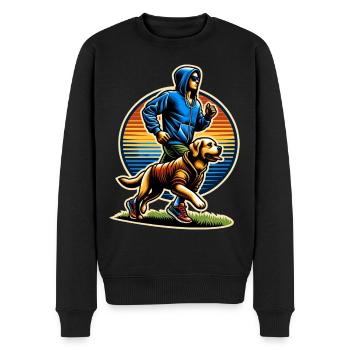 Jogging avec chien Jogging Dog Run - Pull Premium bio Homme - noir - Devant - Nico (187cm)