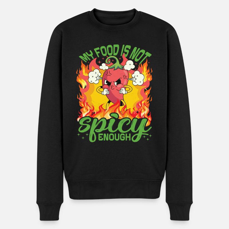 Sieht Heiß Aus – Mädchen Mit Scharfem Chili Und - Männer Premium Bio Pullover - Schwarz
