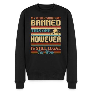 Banned Book Reading Bookworms Vintage Outfit - Männer Premium Bio Pullover - Schwarz - Vorne - Nico (187cm)