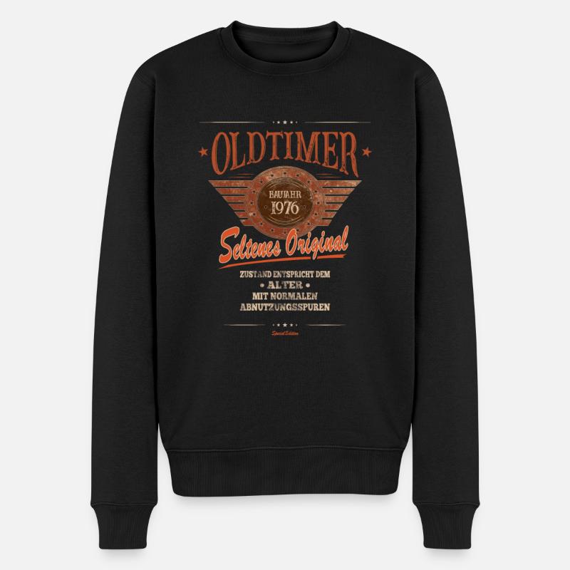 Zustand entspricht Alter, Baujahr 1976 - Männer Premium Bio Pullover - Schwarz