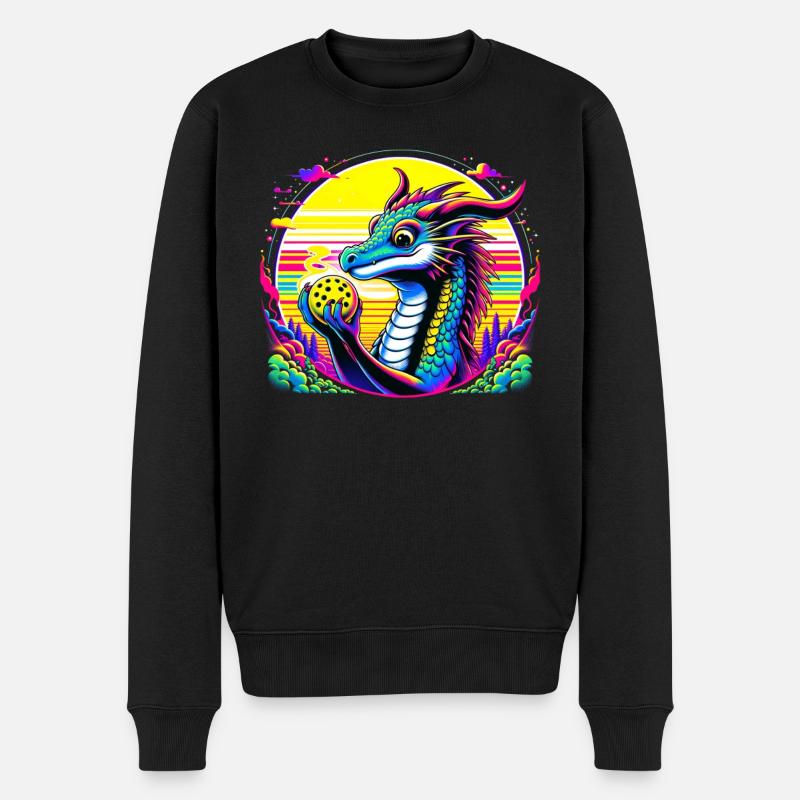 Pickleball-Enthusiast, Drachenliebhaber, Paddelspo - Männer Premium Bio Pullover - Schwarz