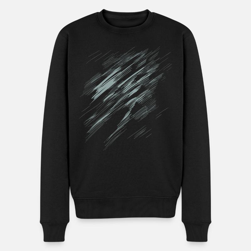 Hachures d’arrière-plan - Structure diagonale - Pull Premium bio Homme - noir