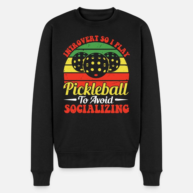 Leidenschaftlicher Pickleball-spieler, - Männer Premium Bio Pullover - Schwarz