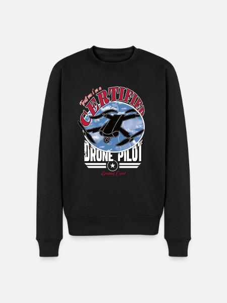 Certified Copter Drone Pilot Captain - Men's Premium Organic Jumper - black