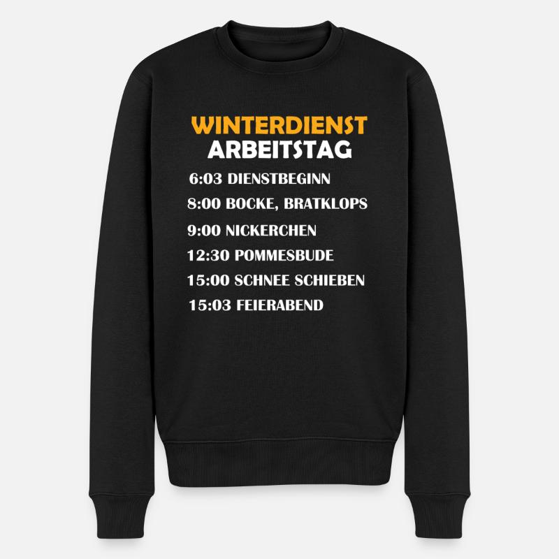 Winterdienst Arbeitstag - Männer Premium Bio Pullover - Schwarz