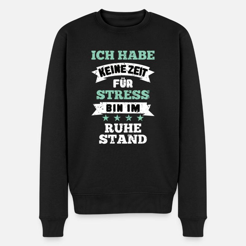 Lustiges Ruhestand - Männer Premium Bio Pullover - Schwarz