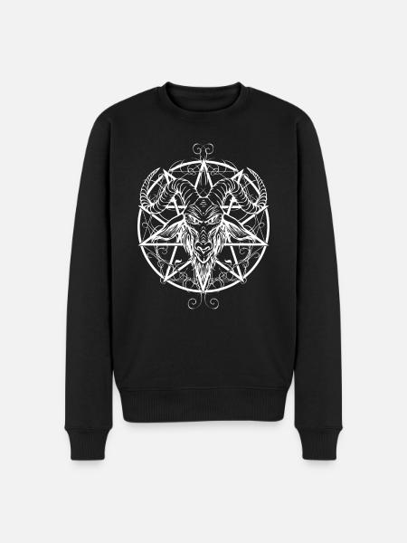 White Baphomet - Men's Premium Organic Jumper - black