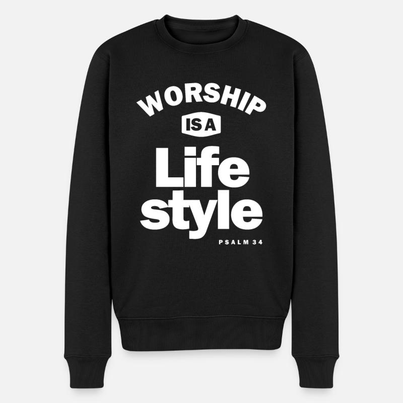 Le culte est un mode de vie | Conception chrétienne - Pull Premium bio Homme - noir