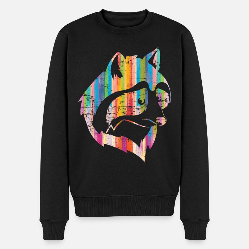 Waschbären Geschenk Waschbär - Männer Premium Bio Pullover - Schwarz