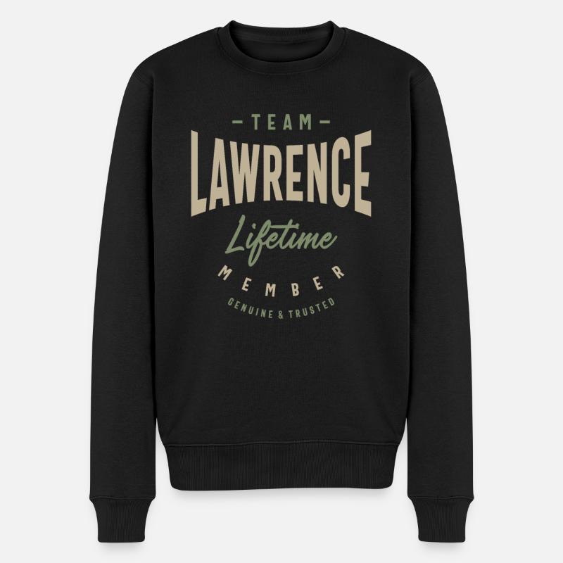 Team Lawrence Lifetime Member Personalisierter Name - Männer Premium Bio Pullover - Schwarz