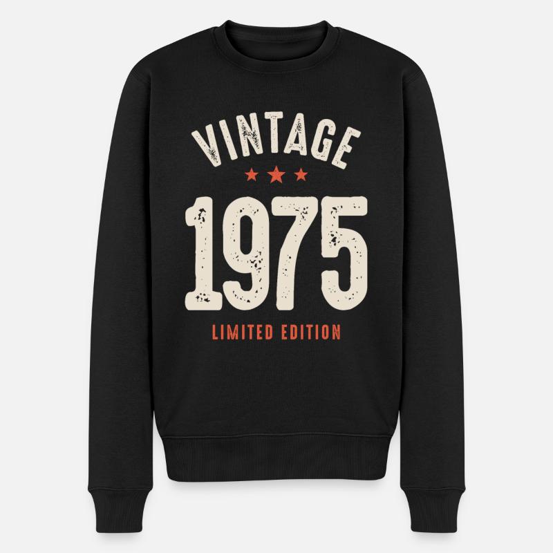 Vintage né en 1975 - 47ème anniversaire Retro - Pull Premium bio Homme - noir