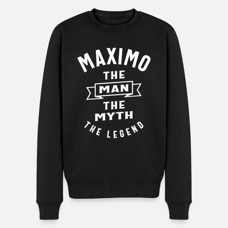 Maximo Personalisierter Name - Männer Premium Bio Pullover - Schwarz